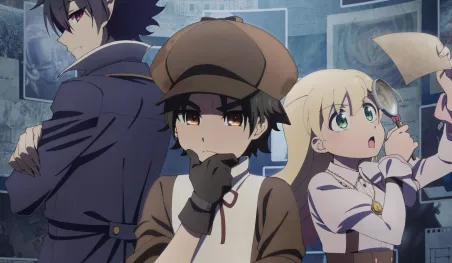 Affiche promotionnelle de l'anime The Case Book of Arne, dévoilant les personnages principaux Luis Hartman et Arne Neuntöte.