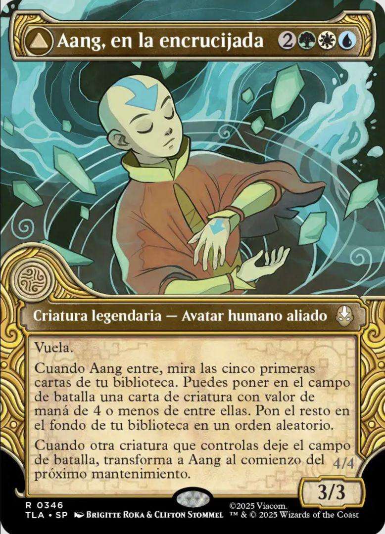 Carte Magic: The Gathering d'Aang en état Avatar, bordure élémentale