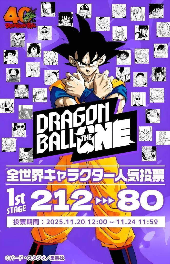 Image promotionnelle du sondage DRAGON BALL THE ONE avec les personnages phares