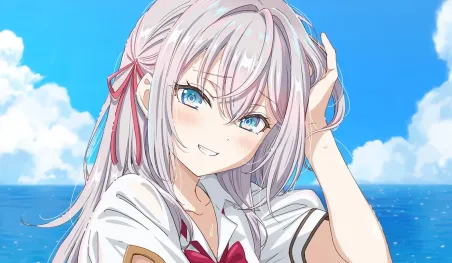 Visual promotionnel de la saison 2 de Roshidere montrant Alya au bord de la mer