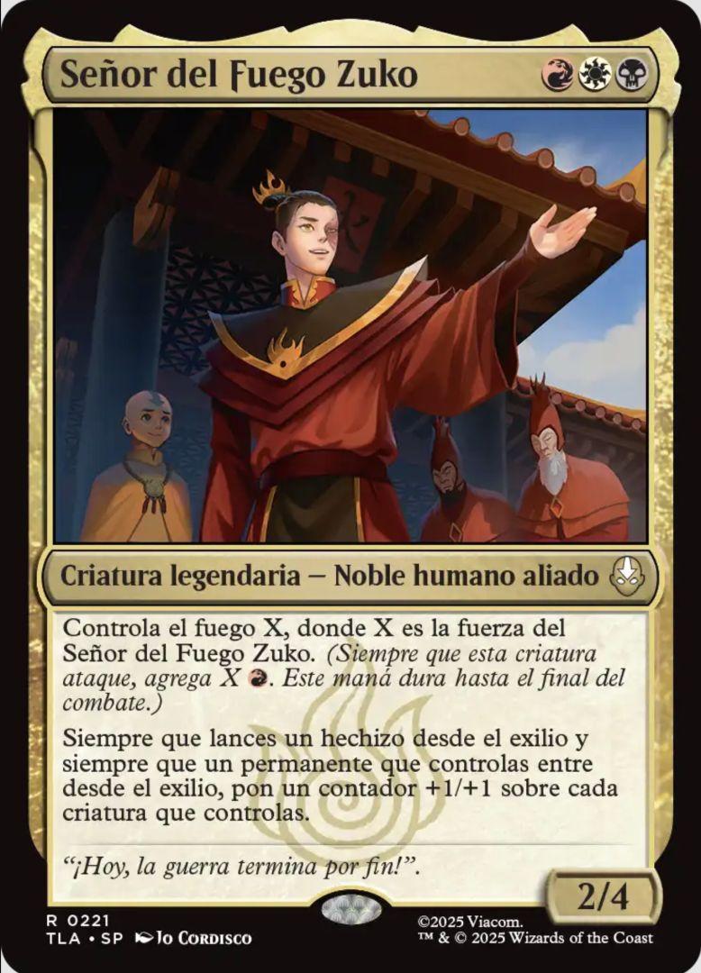 Carte Magic: The Gathering de Zuko avec cicatrice, pose de combat